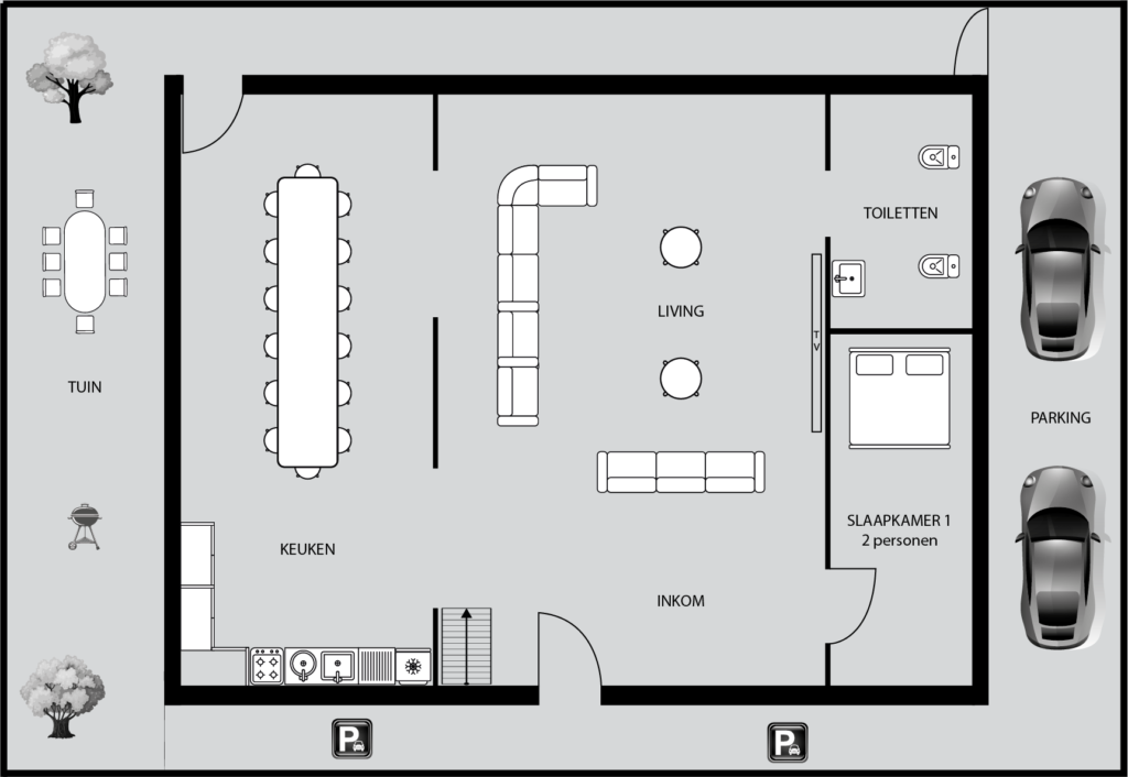 Plattegrond van de bovenverdieping