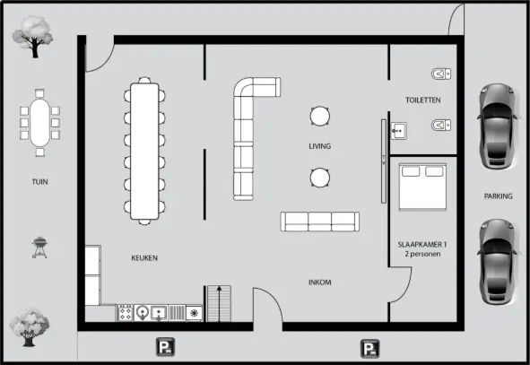 Plattegrond van de begane grond